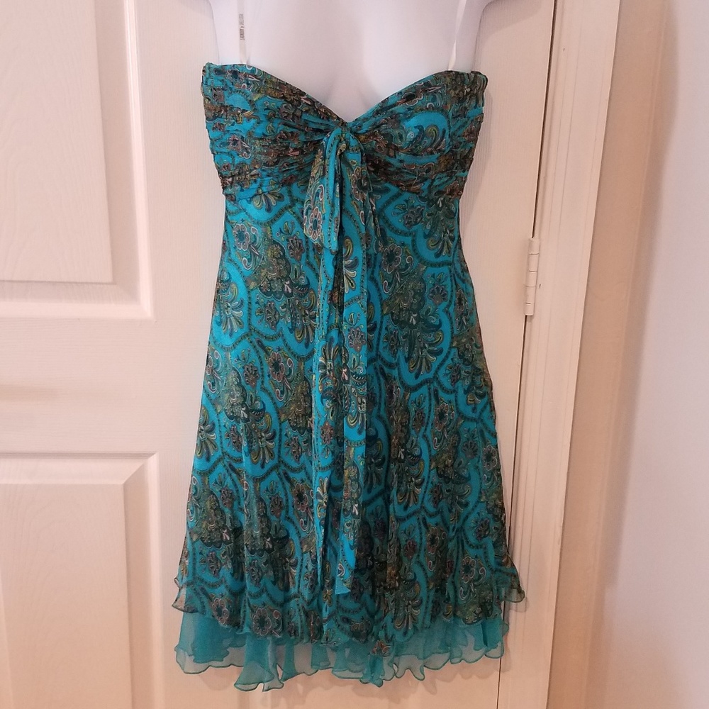 Turquoise Strapless Dress by Laundry